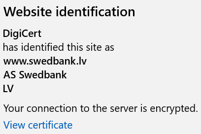 Swedbank certificate